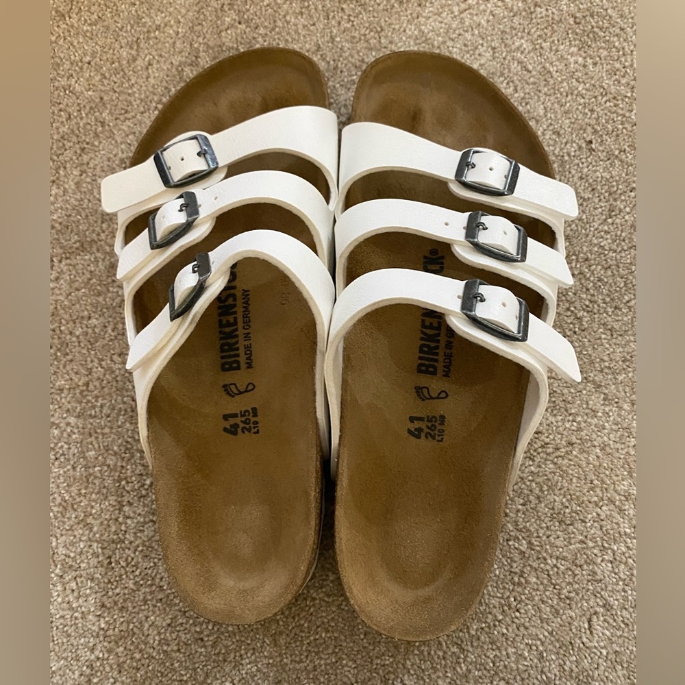 Birkenstock White Triple Buckle Sandals